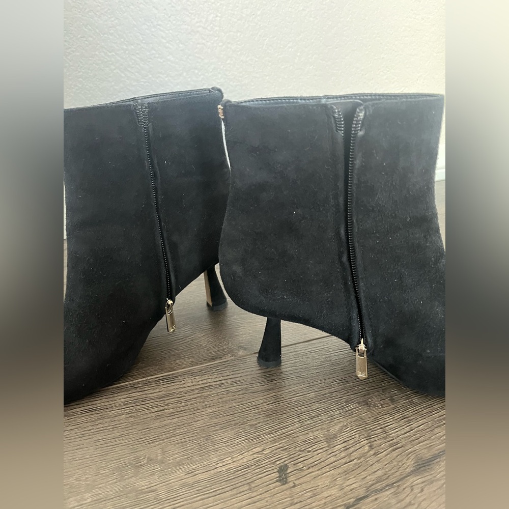 Sam Edelman Samantha Black Suede Ankle Booties Size 9.5 - Picture 7 of 12